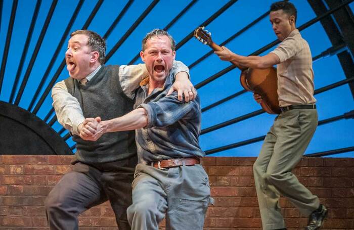 Robert Jackson, Bill Ward and Linford Johnson in The Glee Club, which was on tour when lockdown began. Photo: Marc Brenner