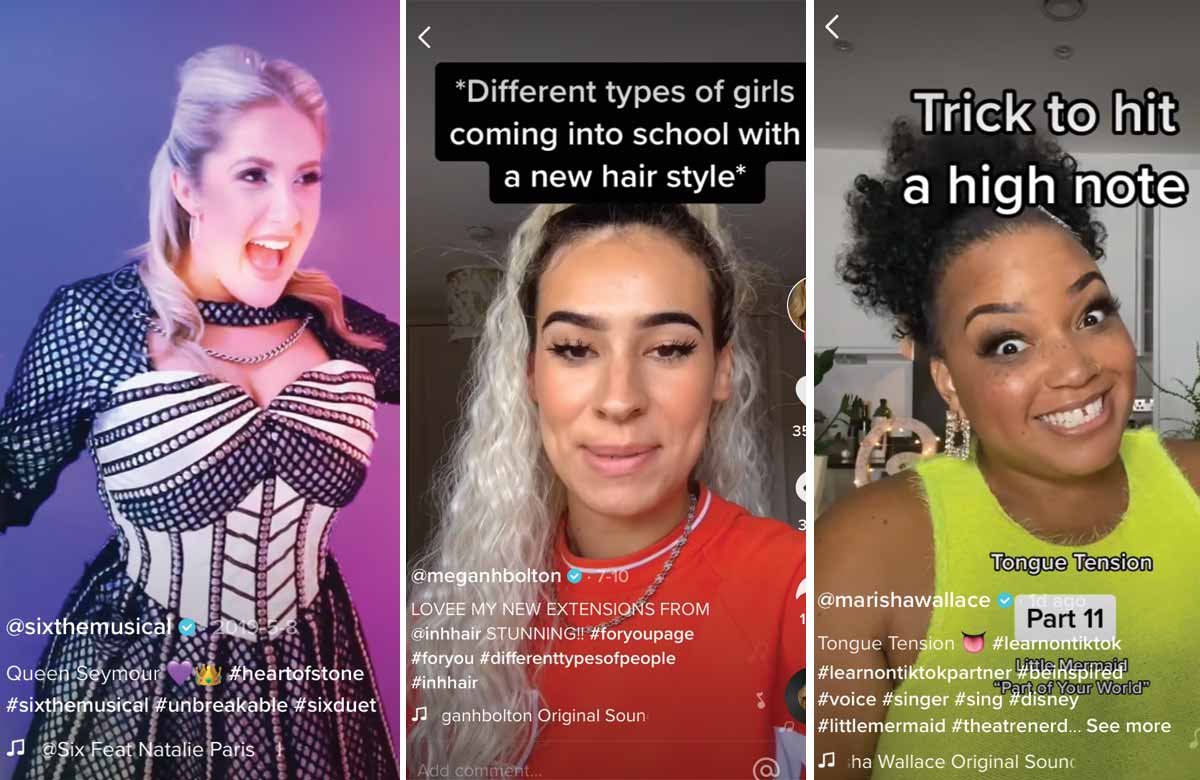 Six, Megan Bolton and Marisha Wallace on TikTok