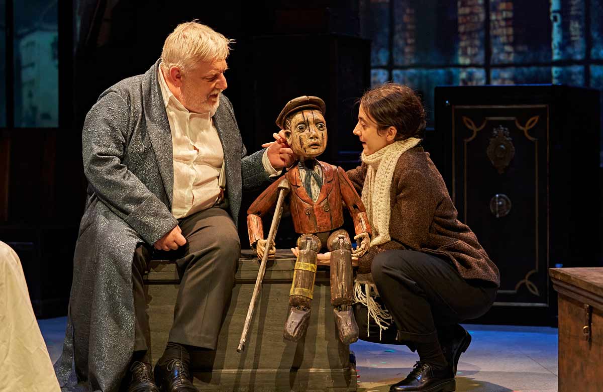 Simon Russell Beale and Patsy Ferran in A Christmas Carol at the Bridge Theatre. Photo: Manuel Harlan Simon Russell Beale and Patsy Ferran in A Christmas Carol at the Bridge Theatre. Photo: Manuel Harlan