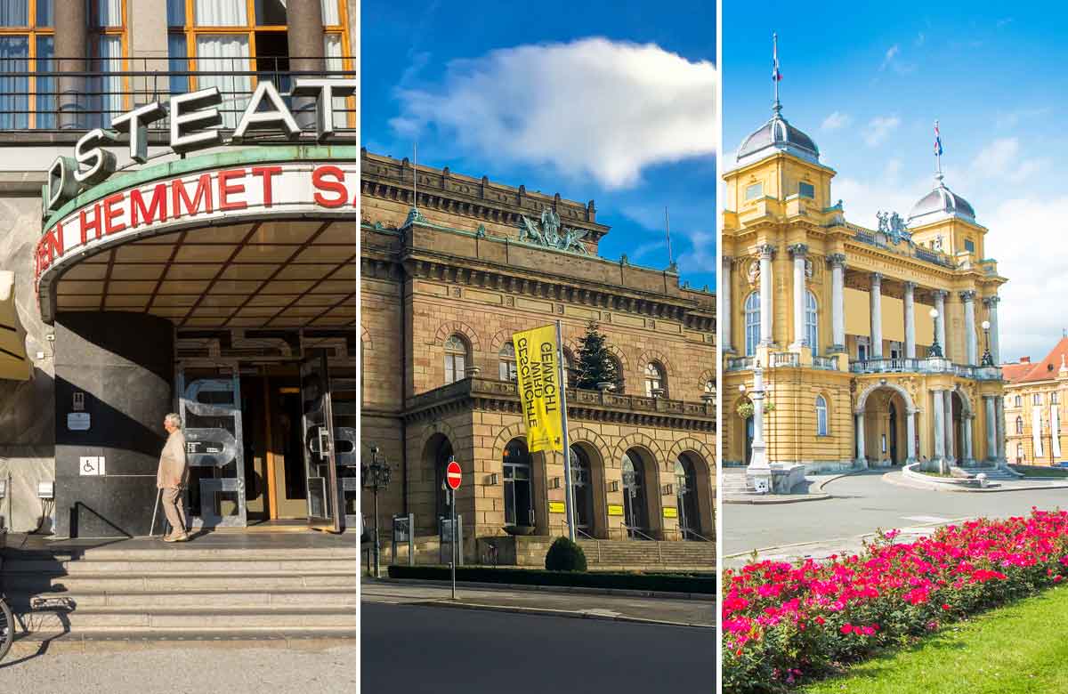 European Theatre Convention members: Göteborgs Stadsteater in Sweden, Staatstheater Braunschweig in Germany and the Croatian National Theatre. Photos: Shutterstock