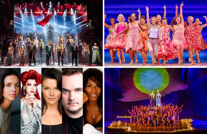 Summer shows, clockwise from top left: Les Mis&eacute;rables (photo: Johan Persson), Mamma Mia! (photo: Brinkhoff M&ouml;genburg), The Prince of Egypt (photo: Matt Crockett) and the cast of Chicago