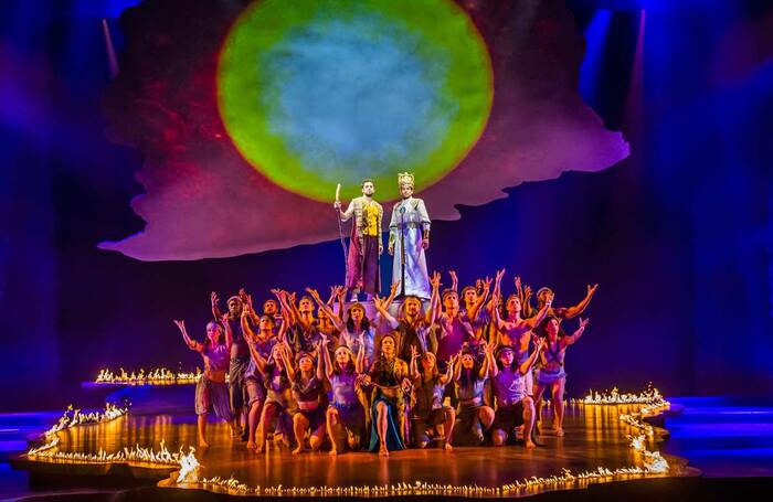 Liam Tamne, right, with Luke Brady in The Prince of Egypt at the Dominion Theatre in February 2020. Photo: Tristram Kenton