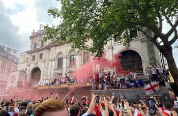 Cameron Mackintosh condemns government after football fans vandalise Wyndham's Theatre