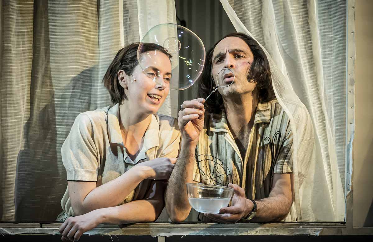 Kate O’Flynn and Zubin Varla in The Two Character Play. Photo: Marc Brenner