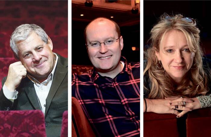 Cameron Mackintosh, Michael Harrison and Sonia Friedman. Photos: Simon Hadley/Jason Alden/Chicago Tribune