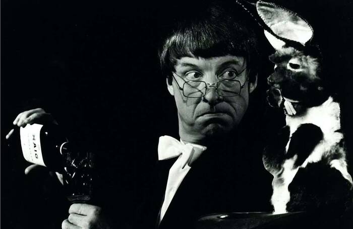 Larry Parker with Theodore the rabbit