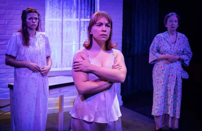 Jessica Zerlina Leafe, Fiona Skinner and Janine Ulfane in The Sugar House at the Finborough Theatre. Photo: Pamela Raith