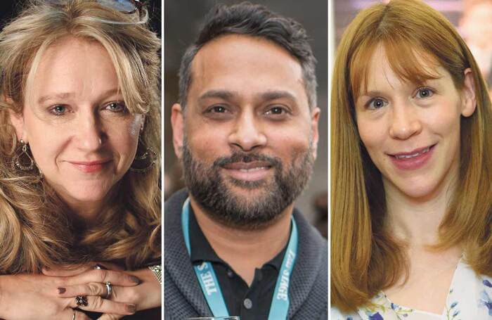 Sonia Friedman, Pravesh Kumar and Rachel Wagstaff. Photos: Jason Alden/David Monteith-Hodge/James Stewart