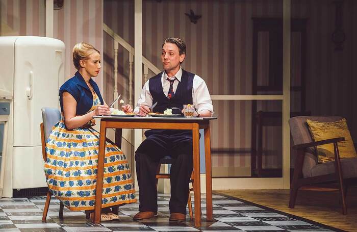 Rosanna Miles and Toby Manley in Home, I'm Darling at Theatre Royal, Bury St Edmunds Rosanna Miles and Toby Manley in Home, I'm Darling at Theatre Royal, Bury St Edmunds