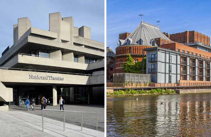 The National Theatre in London and the Royal Shakespeare Theatre in Stratford-upon-Avon. Photos: Shutterstock