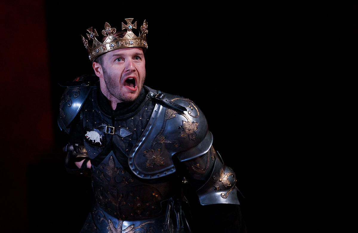 Arthur Hughes in Richard III at the Royal Shakespeare Theatre, Stratford-upon-Avon. Photo: Ellie Kurttz