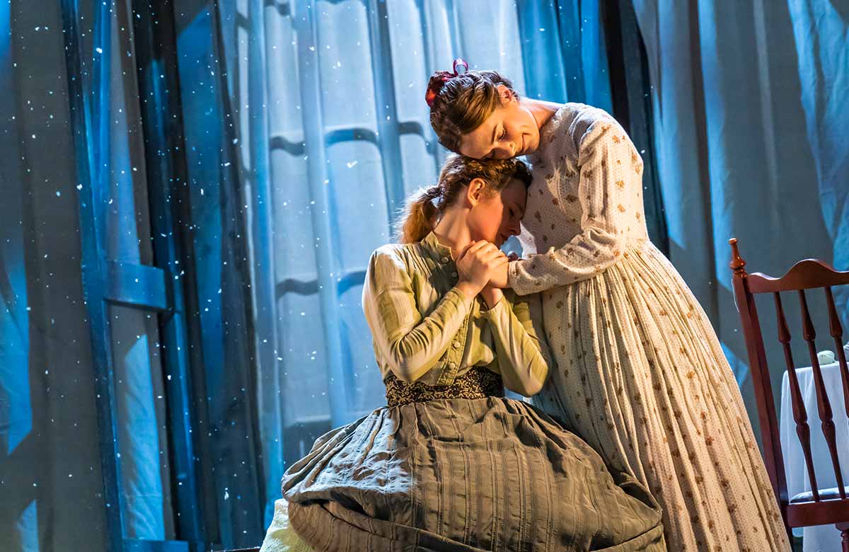 Charlotte Badham and Harriet Eyley in Little Women at Opera Holland Park. Photo: Tristram Kenton