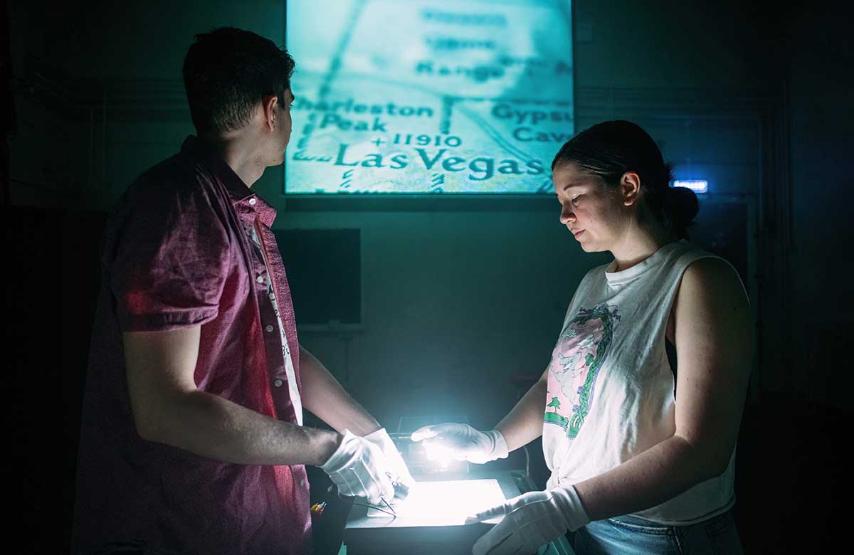 PJ Stanley and Emma Clark in Ghosts of the Near Future at Summerhall, Edinburgh. Photo: Mihaela Bodlovic