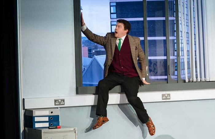 Daniel Rigby in Accidental Death of an Anarchist at the Tanya Moiseiwitsch Playhouse. Photo: Helen Murray Daniel Rigby in Accidental Death of an Anarchist at the Tanya Moiseiwitsch Playhouse. Photo: Helen Murray