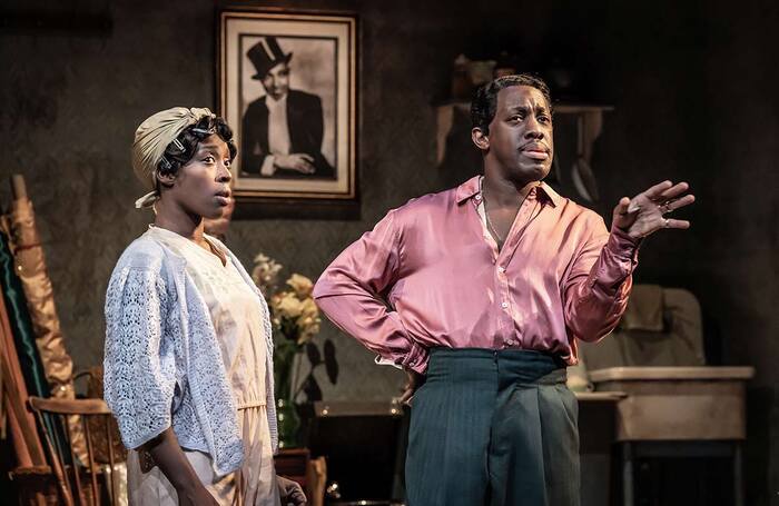 Ronkẹ Adékoluẹjo and Giles Terera in Blues for an Alabama Sky at the National Theatre, London. Photo: Marc Brenner