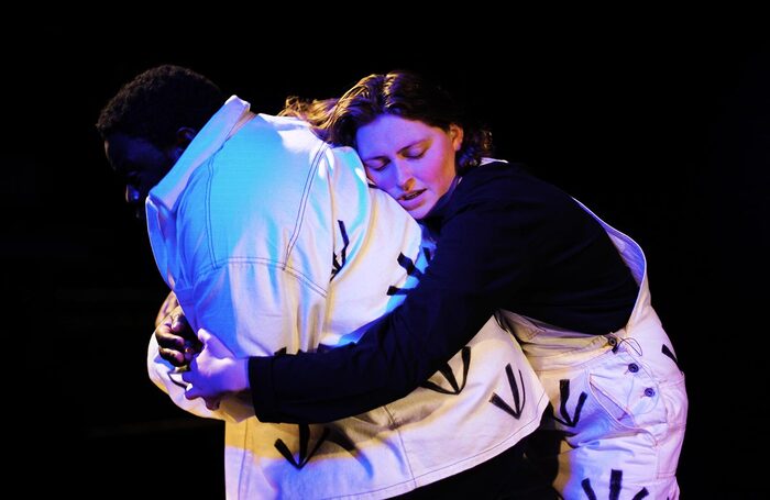 Papi Jeovani and Rhian Jade in More Blacks, More Dogs, More Irish at Alphabetti Theatre, Newcastle. Photo: Benjamin M Smith