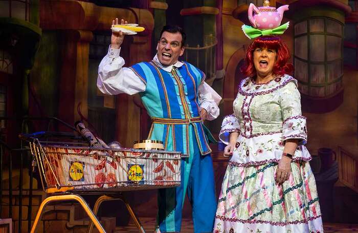 Johnny Mac and Elaine C Smith in Beauty and the Beast at the King's Theatre, Glasgow. Photo: Richard Campbell