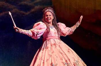 Sharon Ballard in Mother Goose at Theatre Royal Brighton. Photo: Manuel Harlan