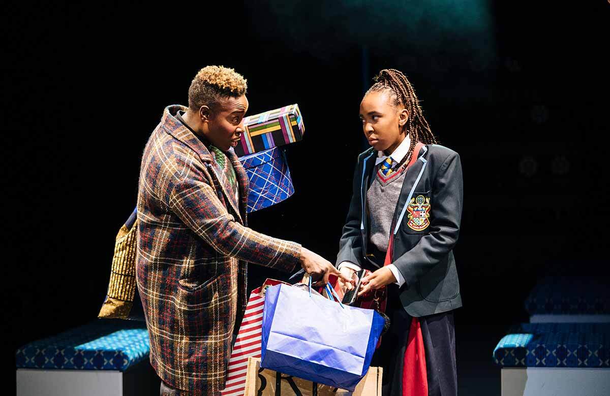 Ayedun-Alase and Nkhanise Phiri in Alice in Wonderland at Brixton House, London. Photo: Helen Murray