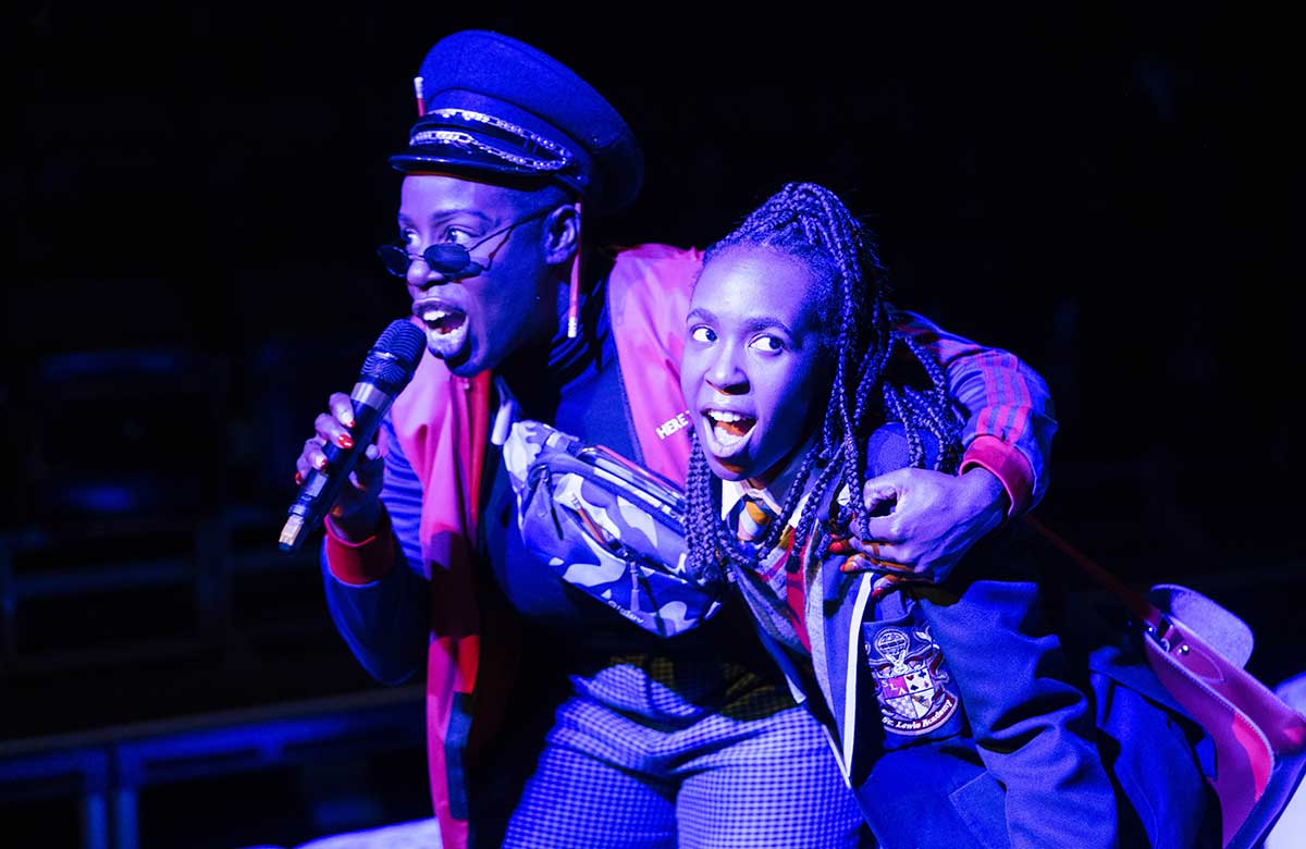 Toyin Ayedun-Alase and Nkhanise Phiri in Alice in Wonderland at Brixton House, London. Photo: Helen Murray