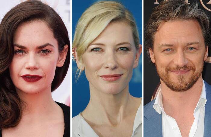 Ruth Wilson, Cate Blanchett and James McAvoy. Photos: Shutterstock