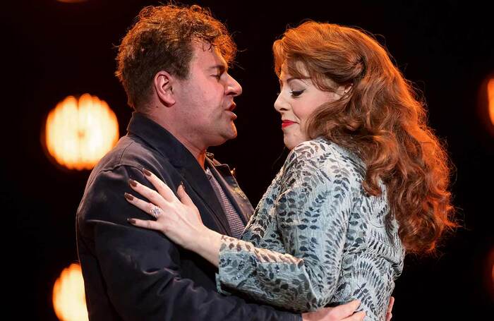 Mykhailo Malafii and Giselle Allen in Tosca at the Grand Theatre, Leeds. Photo: James Glossop