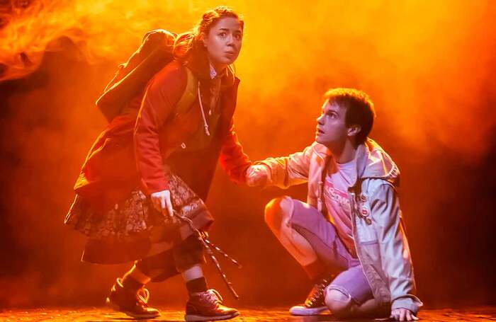 Millie Hikasa and Daniel Cornish in The Ocean at the End of the Lane at New Victoria Theatre, Woking. Photo: Pamela Raith