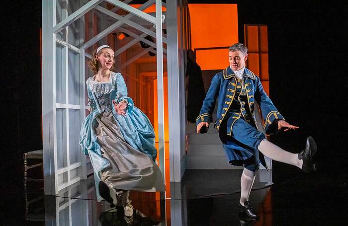 Helena Wilson and Maggie Bain in Linck and Mülhahn at Hampstead Theatre, London. Photo: Tristram Kenton Helena Wilson and Maggie Bain in Linck and Mülhahn at Hampstead Theatre, London. Photo: Tristram Kenton