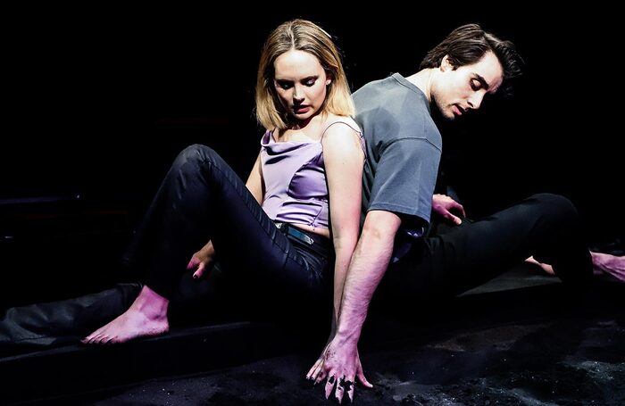 Meaghan Martin and Oli Higginson in Smoke at Southwark Playhouse, London. Photo: Lucy Hayes
