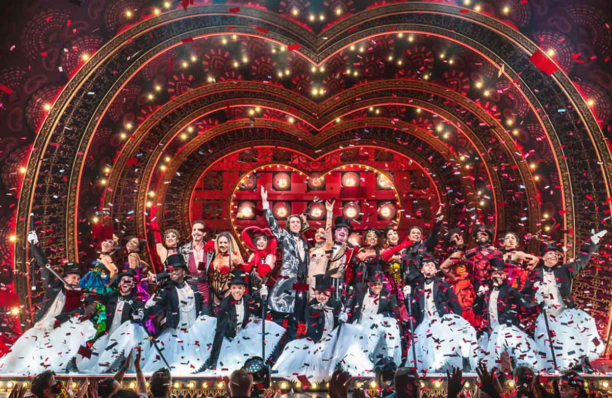 The cast of Moulin Rouge! The Musical at London's Piccadilly Theatre. Photo: Matt Crockett