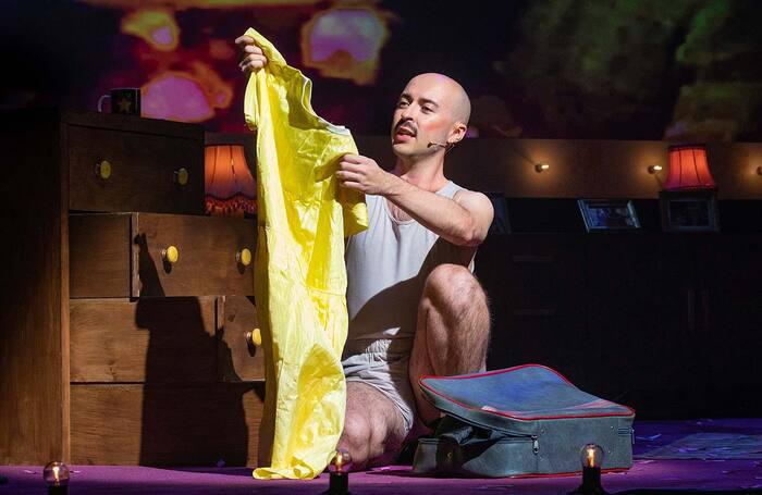 Rob Madge in My Son&rsquo;s a Queer (But What Can You Do?) at Ambassadors Theatre, London. Photo: Mark Senior