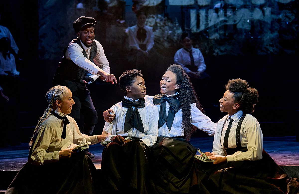 Kirstie Skivington, Razak Osman, Sharon Rose, Beverley Knight and Ellena Vincent in Sylvia at London's Old Vic. Photo: Manuel Harlan