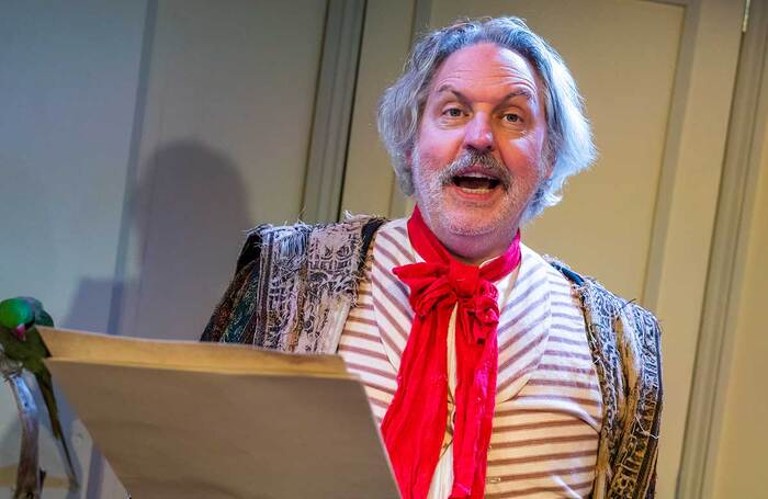 Bob Barrett in The Oyster Problem at Jermyn Street Theatre, London. Photo: Tristram Kenton
