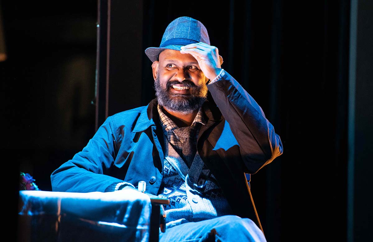 Ramesh Meyyapan in Love Beyond (An Act of Remembrance) at Tron Theatre, Glasgow. Photo: Tommy Ga-Ken Wan