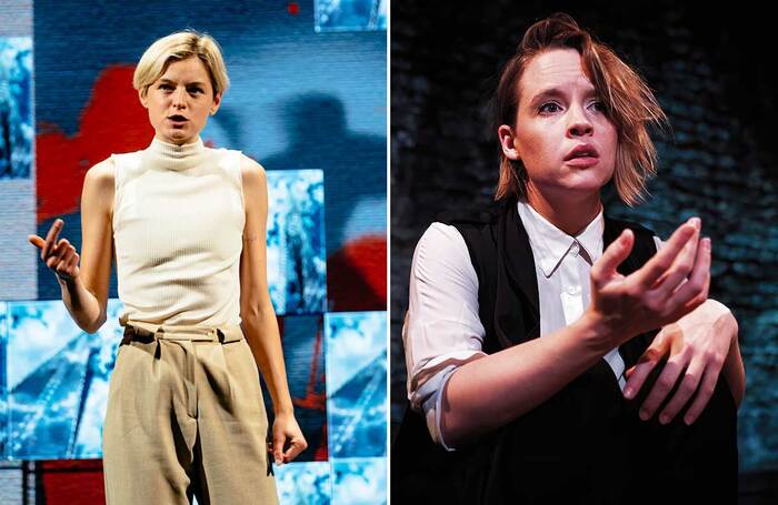 Emma Corrin in Anna X at Harold Pinter Theatre, London (2019); Jessica Clark in Sap at Vault Festival, London – two shows that got their start at the Vault Festival. Photo: Helen Murray/Alex Brenner Emma Corrin in Anna X at Harold Pinter Theatre, London (2019); Jessica Clark in Sap at Vault Festival, London – two shows that got their start at the Vault Festival. Photo: Helen Murray/Alex Brenner