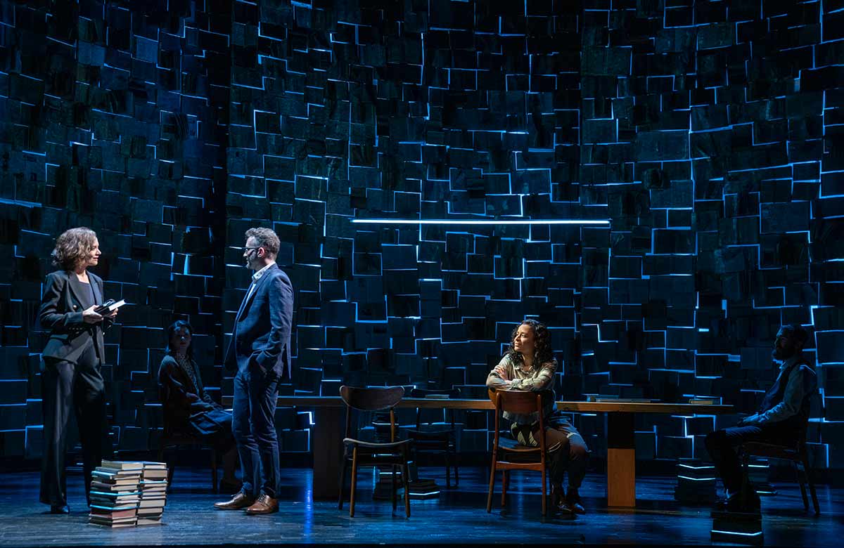 Katie Holmes, Lucy Freyer, Eddie Kaye Thomas, Sarah Cooper and Dave Klasko in Roundabout Theatre Company’s production of The Wanderers at Laura Pels Theatre, New York. Photo: Joan Marcus Katie Holmes, Lucy Freyer, Eddie Kaye Thomas, Sarah Cooper and Dave Klasko in Roundabout Theatre Company’s production of The Wanderers at Laura Pels Theatre, New York. Photo: Joan Marcus