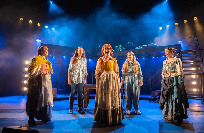 Stephanie MacGaraidh, Melanie Bell, Kirsty Findlay, Bethany Tennick and Blythe Jandoo in A Mother&rsquo;s Song at Macrobert Arts Centre, Stirling. Photo: Tommy Ga Ken Wan