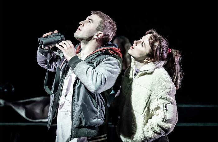 Callum Scott Howells and Rosie Sheehy in Romeo and Julie at the Dorfman Theatre, National Theatre, London. Photo: Marc Brenner