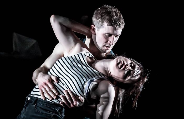 Callum Scott Howells and Rosie Sheehy in Romeo and Julie at the Dorfman Theatre, National Theatre, London. Photo: Marc Brenner