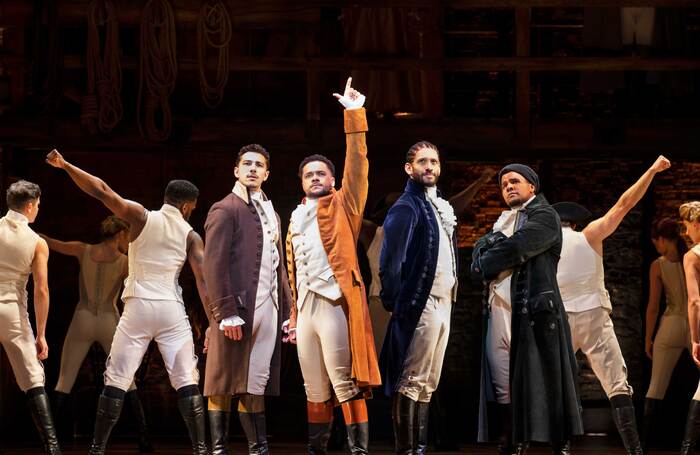 The London cast of Hamilton. Photo: Danny Kaan The London cast of Hamilton. Photo: Danny Kaan