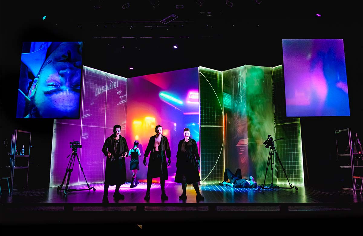 Stefan Chanyaem, Maia Tamrakar, Matt Prendergast, Laura Atherton and Benjamin Westerby in Macbeth at Dukes Theatre, Lancaster. Photo: Ed Waring Stefan Chanyaem, Maia Tamrakar, Matt Prendergast, Laura Atherton and Benjamin Westerby in Macbeth at Dukes Theatre, Lancaster. Photo: Ed Waring