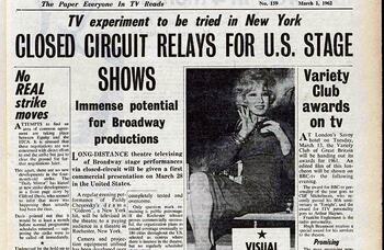 Live streaming 1960s-style &ndash; 60 years ago in The Stage