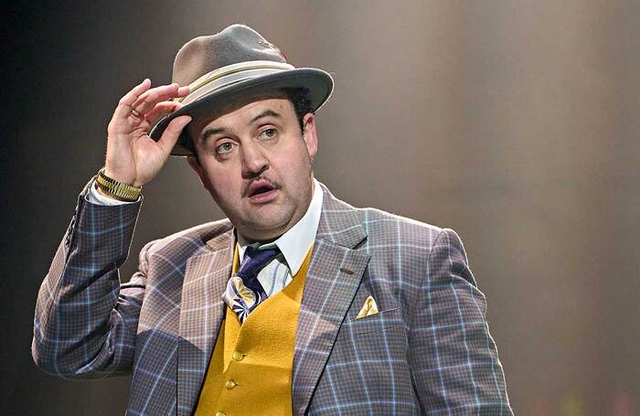 Daniel Mays in Guys and Dolls at the Bridge Theatre, London. Photo: Manuel Harlan