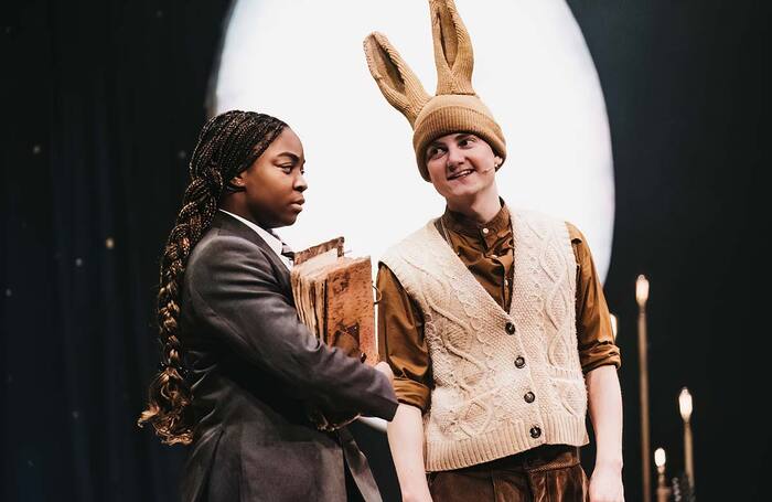 Miriam Nyarko and Toby De Salis in The Lost Spells at Watford Palace Theatre. Photo: Greta Zabulyte