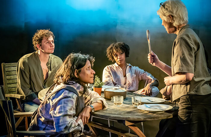 Tom Mothersdale, Thusitha Jayasundera, Grace Saif and Geraldine Alexander in Sea Creatures at Hampstead Theatre, London. Photo: Marc Brenner