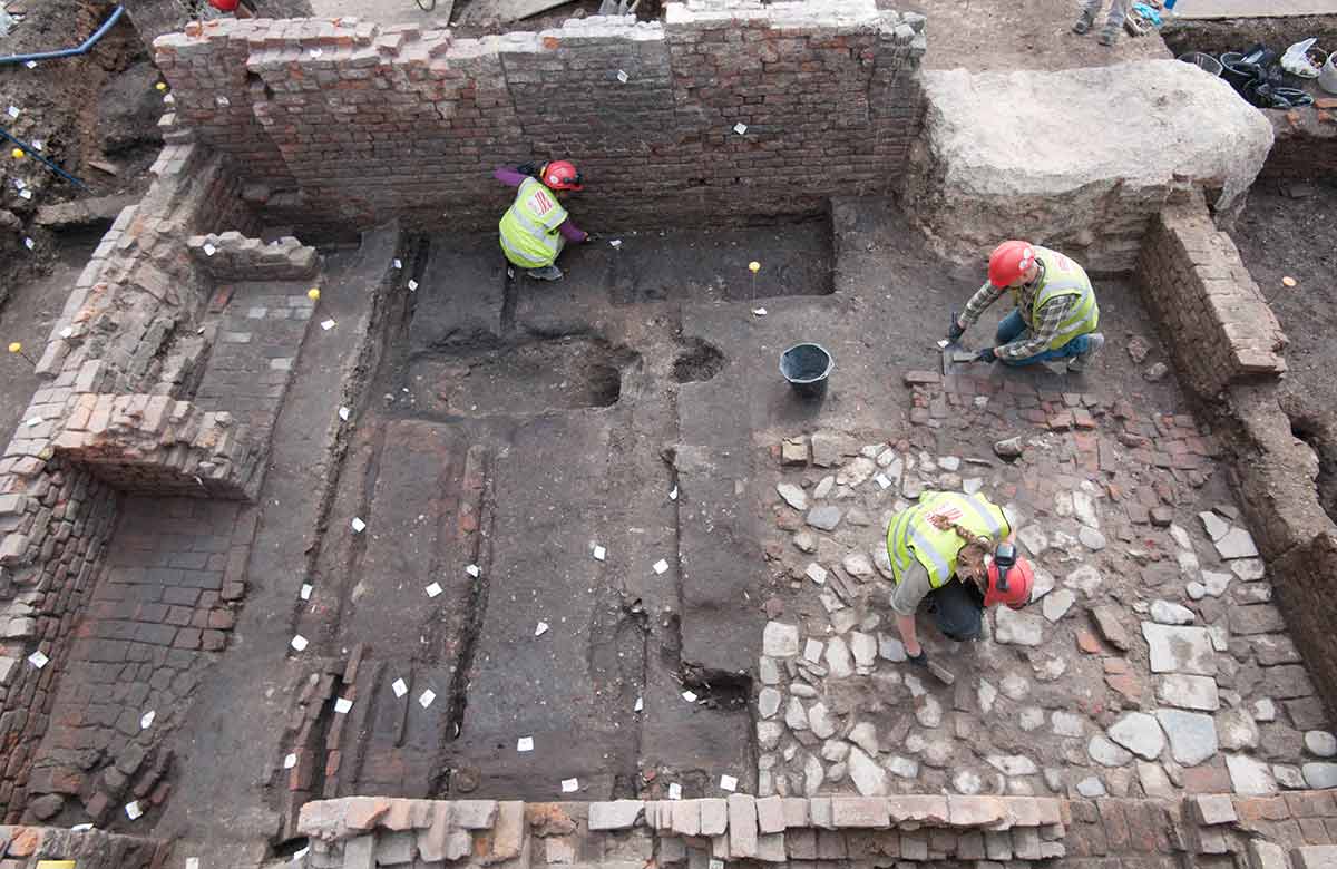 The Curtain playhouse excavation site. Photo: Museum of London Archeology The Curtain playhouse excavation site. Photo: Museum of London Archeology