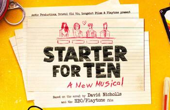 New musical Starter for Ten is to open at Bristol Old Vic
