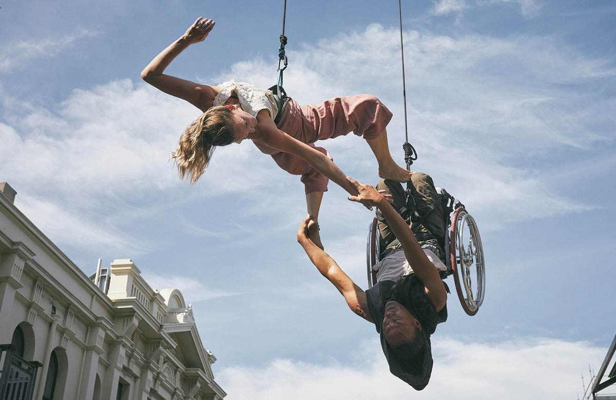 Chloe Loftus and Rodney Bell in The Air Between Us, which will be at GDIF 2023. Photo: Oliver Crawford