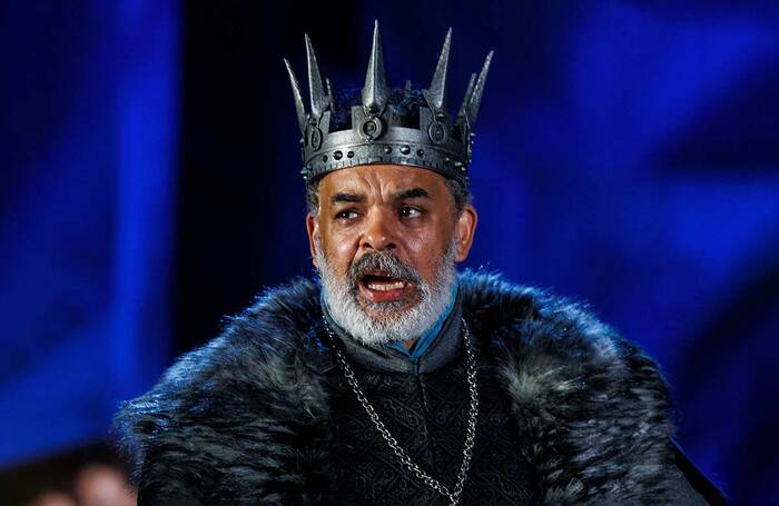 Peter De Jersey in Cymbeline at Royal Shakespeare Theatre, Stratford-upon-Avon. Photo: Ellie Kurttz