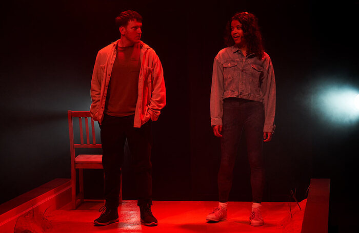 Ben Castle-Gibb and Boadicea Ricketts in Biscuits for Breakfast at Hampstead Theatre. Photo: Alessandro Castellani
